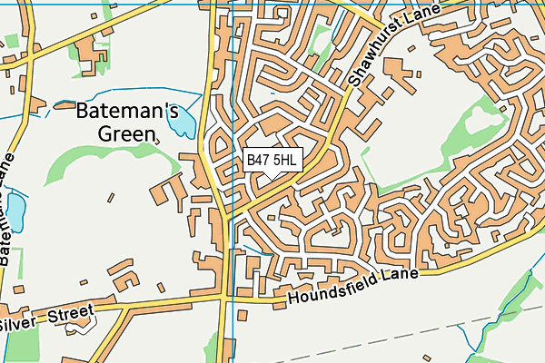 B47 5HL map - OS VectorMap District (Ordnance Survey)