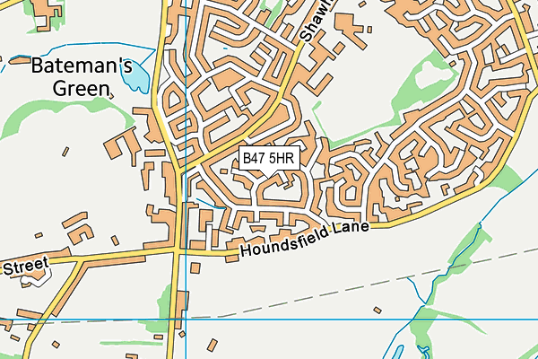 B47 5HR map - OS VectorMap District (Ordnance Survey)