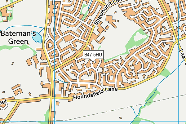 B47 5HU map - OS VectorMap District (Ordnance Survey)