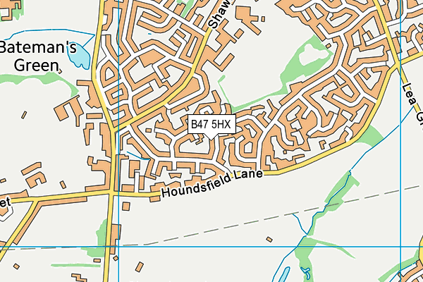 B47 5HX map - OS VectorMap District (Ordnance Survey)