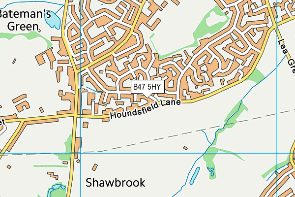 B47 5HY map - OS VectorMap District (Ordnance Survey)