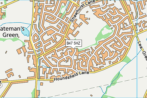 B47 5HZ map - OS VectorMap District (Ordnance Survey)
