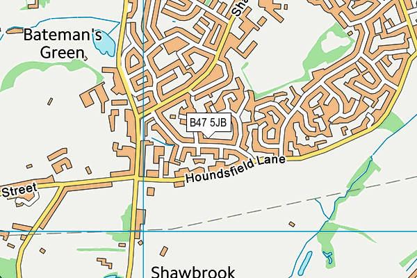 B47 5JB map - OS VectorMap District (Ordnance Survey)