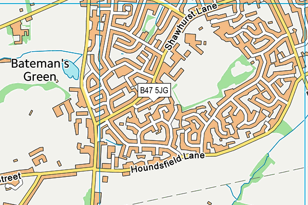 B47 5JG map - OS VectorMap District (Ordnance Survey)