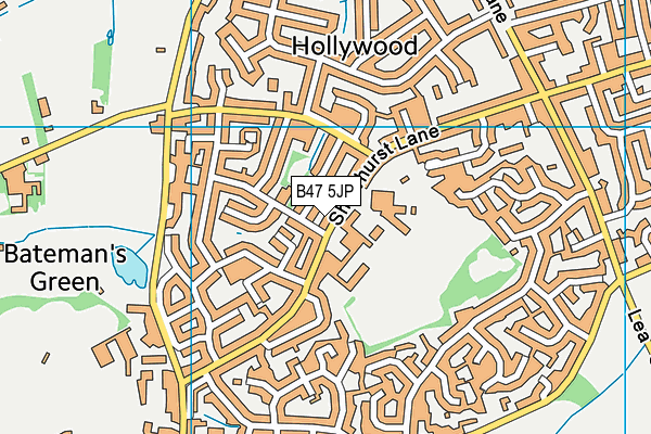 B47 5JP map - OS VectorMap District (Ordnance Survey)