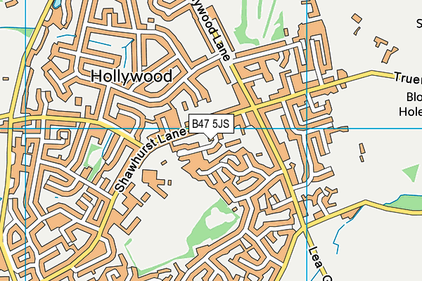 B47 5JS map - OS VectorMap District (Ordnance Survey)