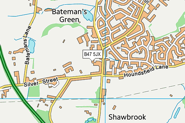 B47 5JX map - OS VectorMap District (Ordnance Survey)