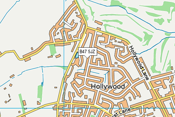 B47 5JZ map - OS VectorMap District (Ordnance Survey)