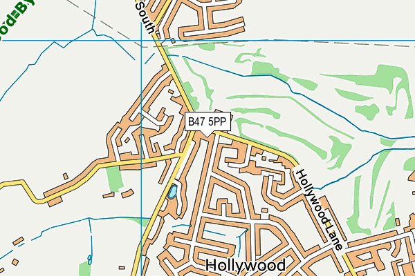 Hollywood Golf Club Ltd map (B47 5PP) - OS VectorMap District (Ordnance Survey)
