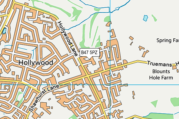 B47 5PZ map - OS VectorMap District (Ordnance Survey)