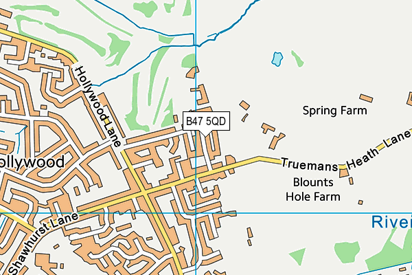 B47 5QD map - OS VectorMap District (Ordnance Survey)