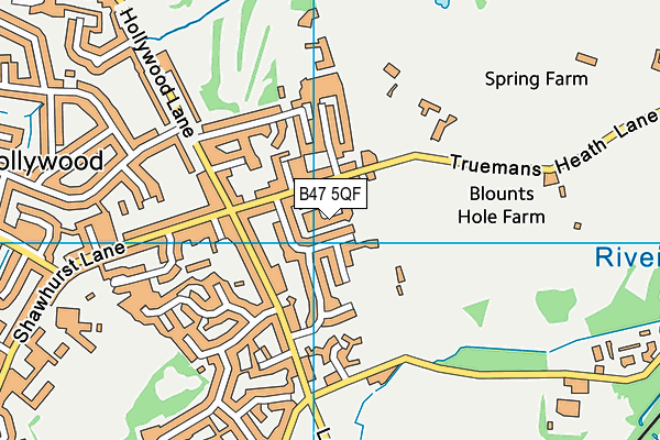 B47 5QF map - OS VectorMap District (Ordnance Survey)