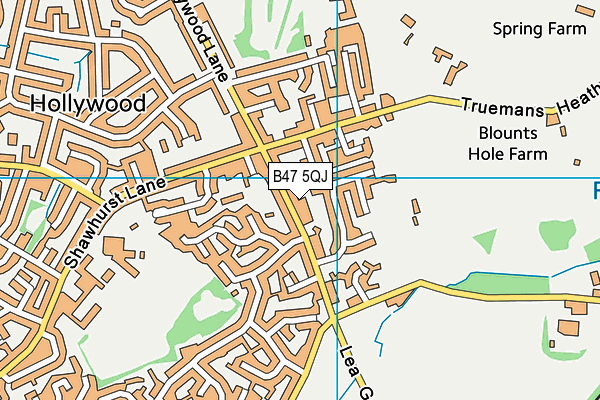 B47 5QJ map - OS VectorMap District (Ordnance Survey)