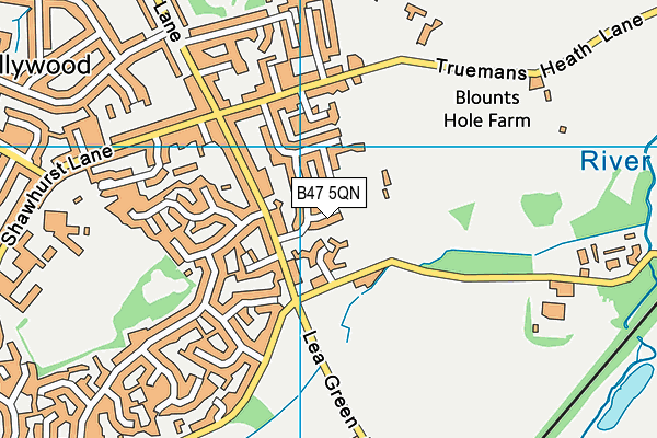 B47 5QN map - OS VectorMap District (Ordnance Survey)