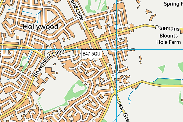 B47 5QU map - OS VectorMap District (Ordnance Survey)