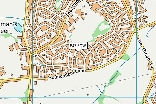 B47 5QW map - OS VectorMap District (Ordnance Survey)