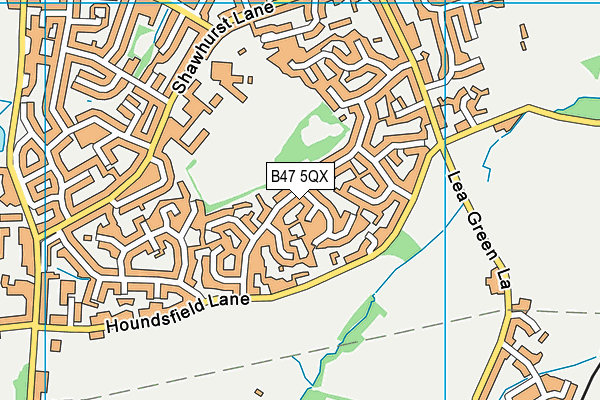 B47 5QX map - OS VectorMap District (Ordnance Survey)