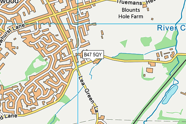 B47 5QY map - OS VectorMap District (Ordnance Survey)