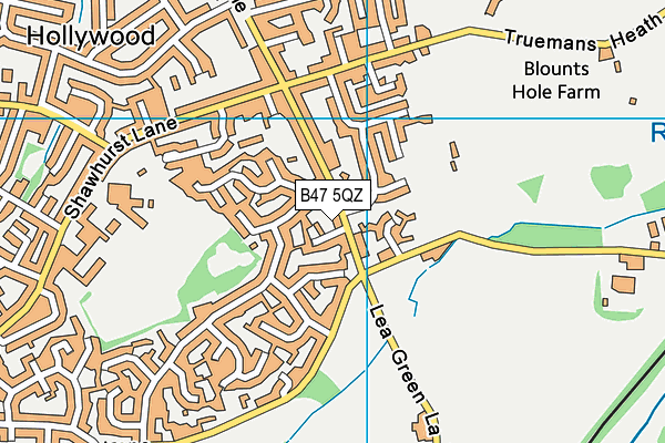 B47 5QZ map - OS VectorMap District (Ordnance Survey)