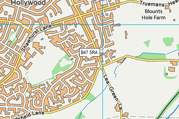 B47 5RA map - OS VectorMap District (Ordnance Survey)