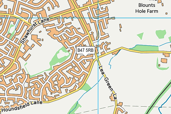 B47 5RB map - OS VectorMap District (Ordnance Survey)