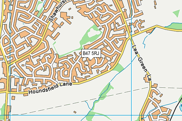 B47 5RJ map - OS VectorMap District (Ordnance Survey)