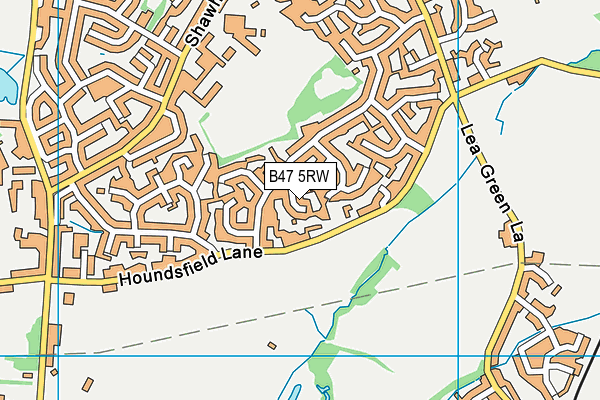 B47 5RW map - OS VectorMap District (Ordnance Survey)