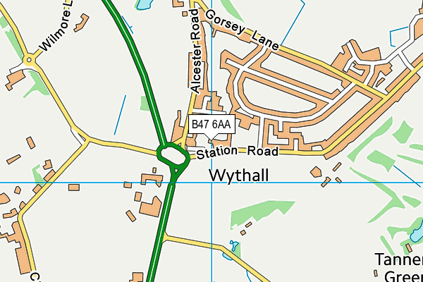 B47 6AA map - OS VectorMap District (Ordnance Survey)