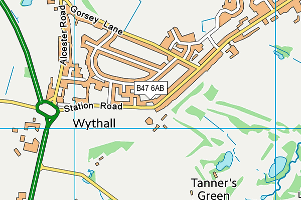 B47 6AB map - OS VectorMap District (Ordnance Survey)