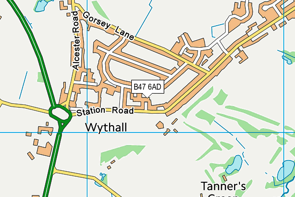 B47 6AD map - OS VectorMap District (Ordnance Survey)