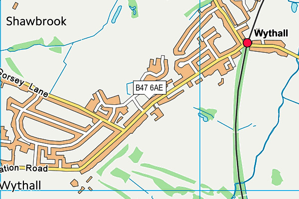 B47 6AE map - OS VectorMap District (Ordnance Survey)