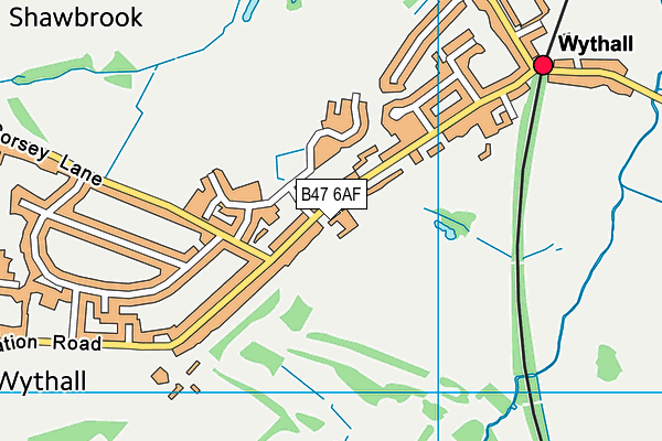 B47 6AF map - OS VectorMap District (Ordnance Survey)