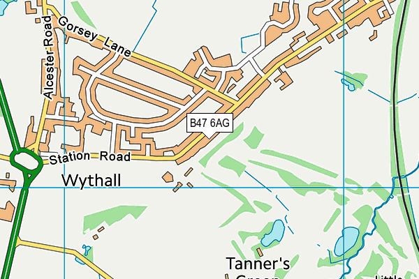 B47 6AG map - OS VectorMap District (Ordnance Survey)