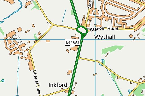 B47 6AJ map - OS VectorMap District (Ordnance Survey)