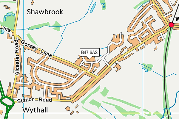 B47 6AS map - OS VectorMap District (Ordnance Survey)