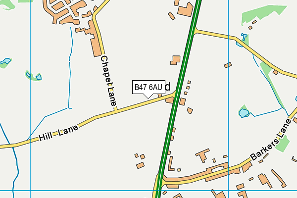 B47 6AU map - OS VectorMap District (Ordnance Survey)