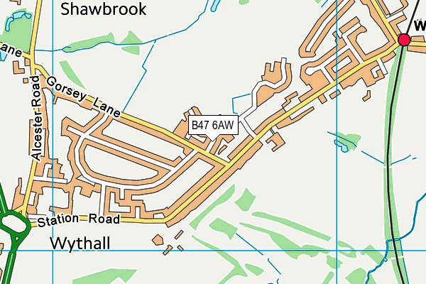 B47 6AW map - OS VectorMap District (Ordnance Survey)