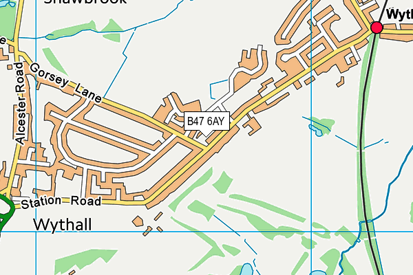 B47 6AY map - OS VectorMap District (Ordnance Survey)