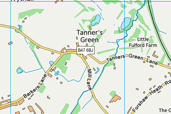 B47 6BJ map - OS VectorMap District (Ordnance Survey)