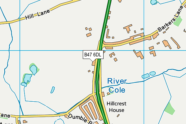 B47 6DL map - OS VectorMap District (Ordnance Survey)