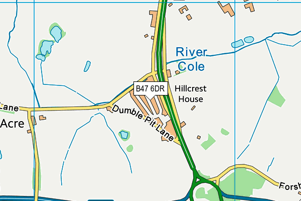 B47 6DR map - OS VectorMap District (Ordnance Survey)