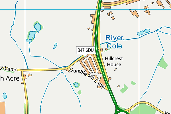 B47 6DU map - OS VectorMap District (Ordnance Survey)