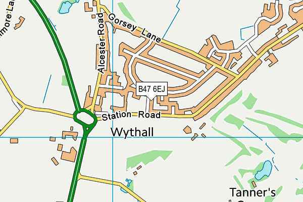 B47 6EJ map - OS VectorMap District (Ordnance Survey)