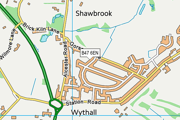 B47 6EN map - OS VectorMap District (Ordnance Survey)