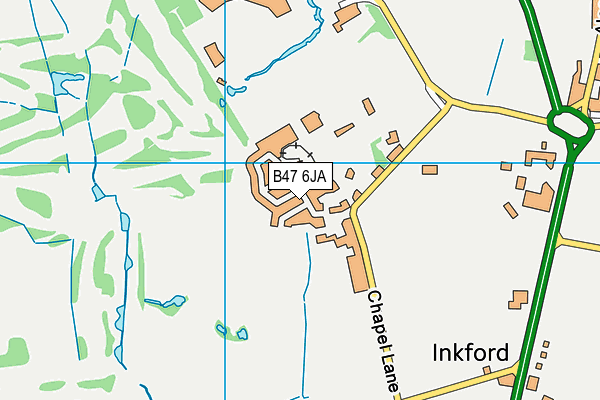 B47 6JA map - OS VectorMap District (Ordnance Survey)