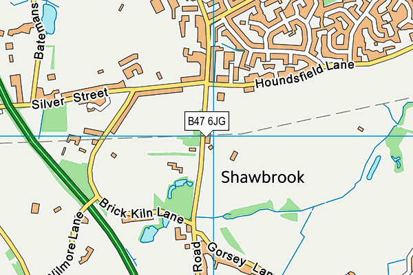 B47 6JG map - OS VectorMap District (Ordnance Survey)