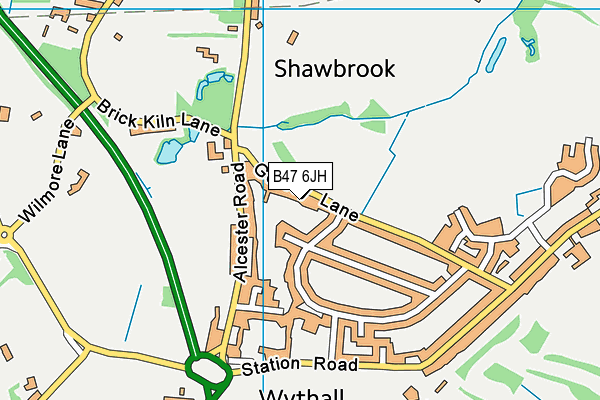 B47 6JH map - OS VectorMap District (Ordnance Survey)