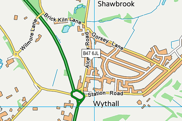 B47 6JL map - OS VectorMap District (Ordnance Survey)