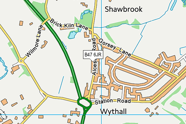 B47 6JR map - OS VectorMap District (Ordnance Survey)