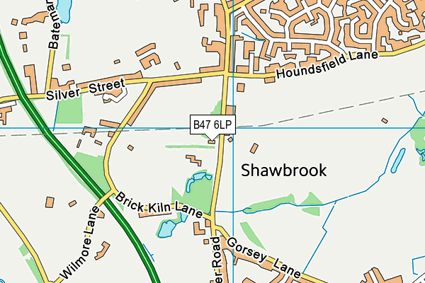 B47 6LP map - OS VectorMap District (Ordnance Survey)